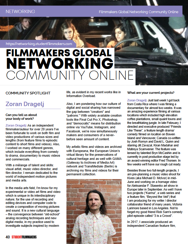 Student Filmmakers Magazine 3-Year Print Subscription